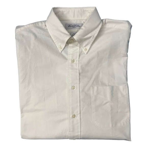 Brooks Brothers Men’s white dress shirt Oxford cloth button down 16-32 NEW - Picture 6 of 9